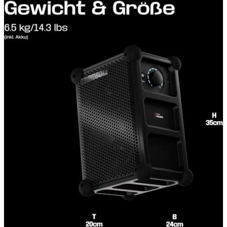 SOUNDBOKS Rider, Ultrakompakter Bluetooth-Partylautsprecher mit hoher Audiopower, Schwarz – Bild 9