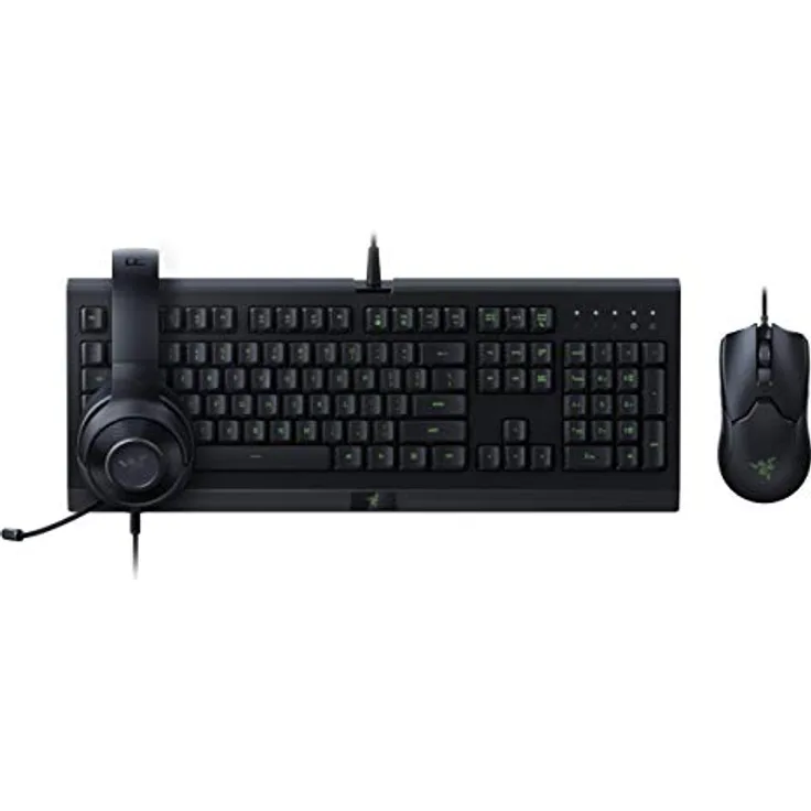 Razer Power Up Bundle, Esports-Spielset mit Cynosa Lite Tastatur (Qwertz DE-Layout), Viper-Maus und Kraken X Lite Kopfhörer, Schwarz