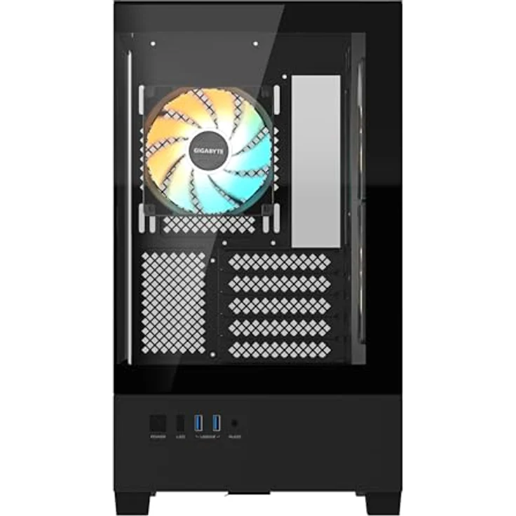 GIGABYTE C201 Panoramic PC-Gehäuse, Mid-Tower, m-ATX, Unterstützung für 360-mm-Radiator, 3 ARGB-Lüfter, USB 3.0, gehärtetes Glas – Bild 4