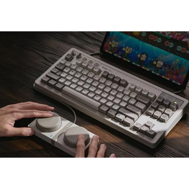 8BitDo Retro Mechanical Keyboard M Edition, 87 Tasten, Kailh Box Switches Hot-swap, QWERTY, Bluetooth/Wireless 2.4G, Weiß – Bild 10