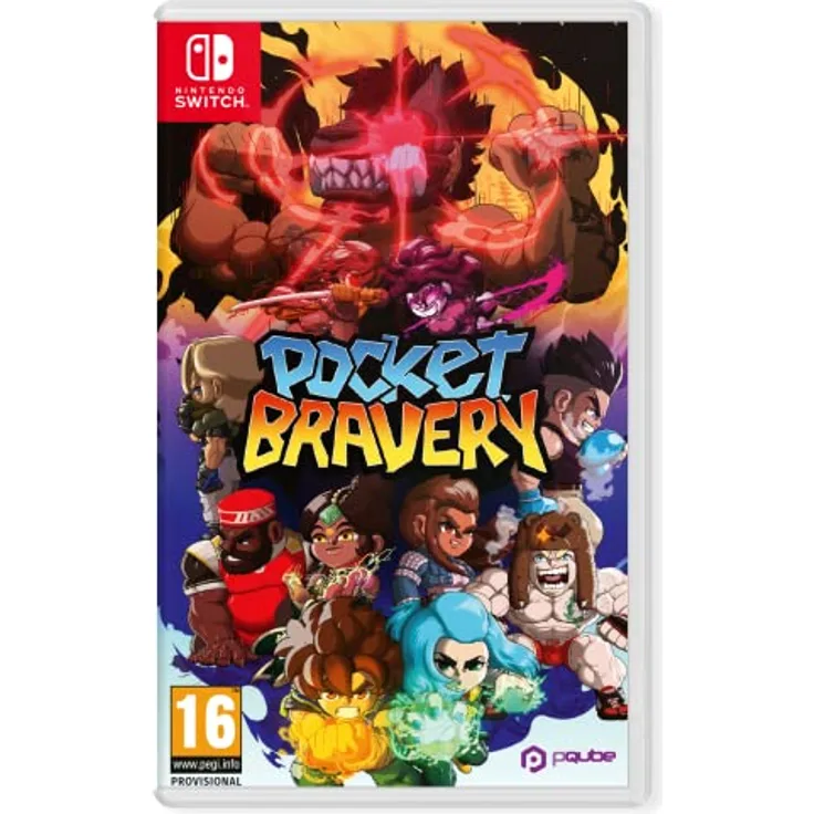 PQube Pocket Bravery Nintendo Switch, Kampfspiel mit 13 Charakteren und 20 Arenen, Retro-Ästhetik