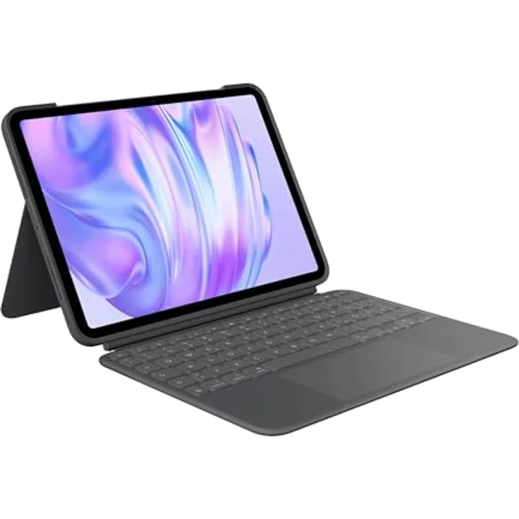 Logitech Combo Touch iPad Pro 11 Zoll (M4) (2024) Tastatur-Case - Hintergrundbeleuchtete Tastatur, Multi-Use-Modus, Deutsches QWERTZ, Graphit