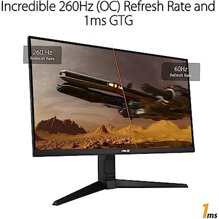 ASUS TUF Gaming VG27AQML1A - 27 Zoll WQHD Monitor - 260 Hz, 1ms GtG, G-Sync, FreeSync, Adaptive Sync, ELMB, GameFast, DisplayHDR 400 - Fast-IPS, ergonomisch, Speaker – Bild 3