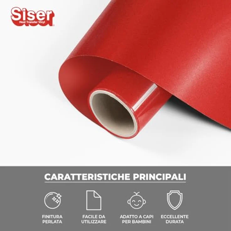 Siser Metal Flexfolie, Schnittbreite 30 cm, rot mit glatter Oberfläche und metallischer Optik – Bild 2