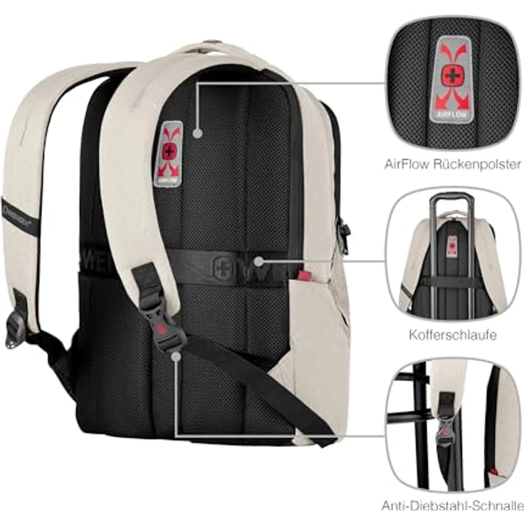Wenger MX Professional, Rucksack für Laptops bis 40,6 cm, wasserabweisend mit Anti-Diebstahl-Verschluss – Bild 5