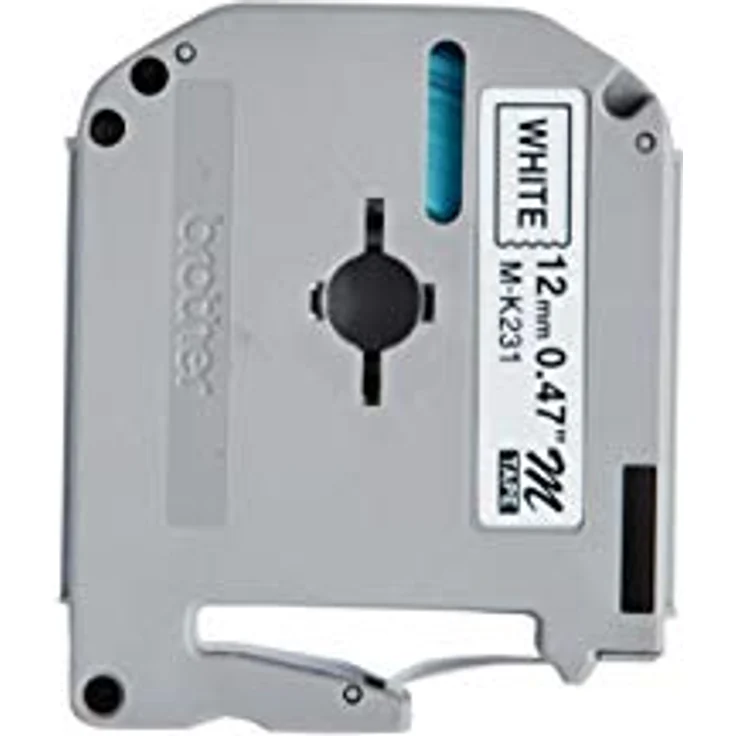 Brother Schriftband M-K231, nicht laminiert, Schwarz auf Weiß, 12 mm breit, 8 m lang – Bild 2