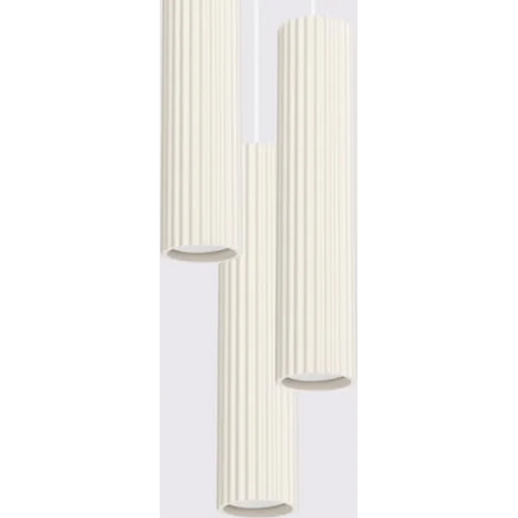 SOLLUX lighting Hängelampe Pendelleuchte Aluminium 3 Flammig 19,5 x 19,5 x 108 cm Karbon Beige – Bild 5