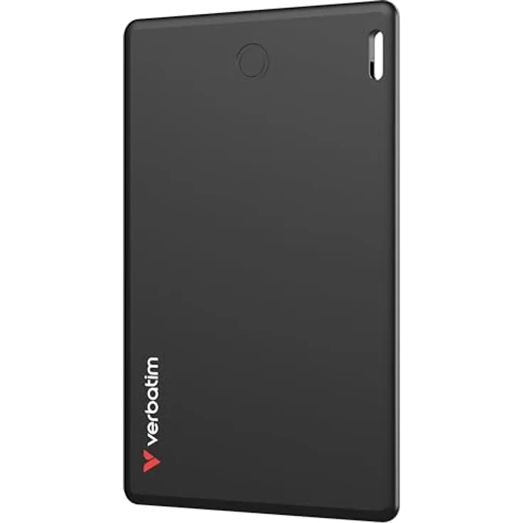 Verbatim My Finder Card, Slim Wallet Tracker-Karte, wiederaufladbarer Bluetooth Item Finder, schwarz, wasser- und staubdicht, kompatibel mit Apple „Wo ist?“, bis zu 60 Tage Akkulaufzeit