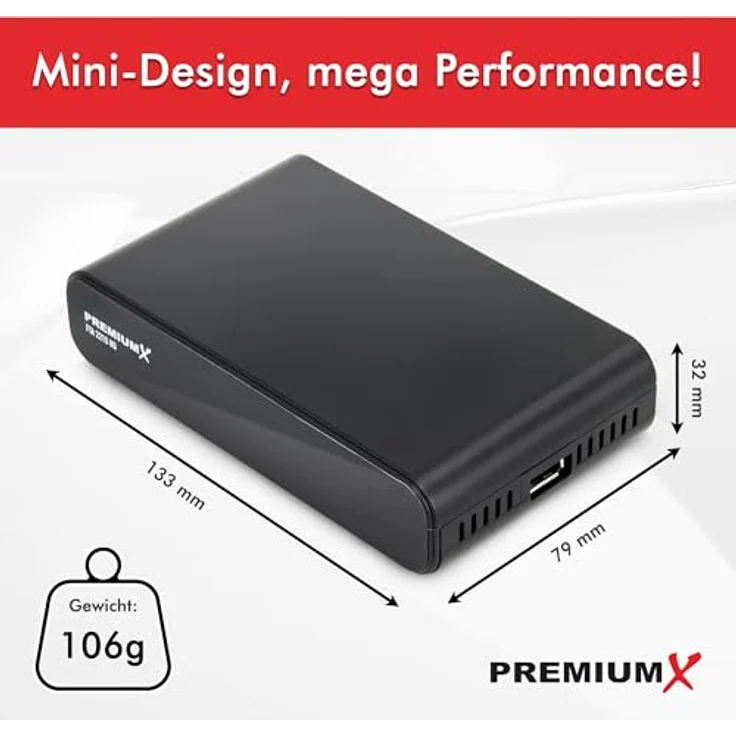 PremiumX HD 221S, Mini Sat Receiver DVB-S2 für unverschlüsseltes Full HD, HDMI, SCART, USB Multimedia-Player, 4000 Programmspeicherplätze, Astra vorprogrammiert – Bild 5