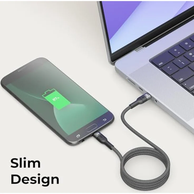 deleyCON 1,5m Micro USB Kabel, USB-C auf Micro-USB, 5V/2A Schnellladung, geflochtenes Nylon, für Smartphones, Tablets, Controller, Kamera, Navi – Bild 5