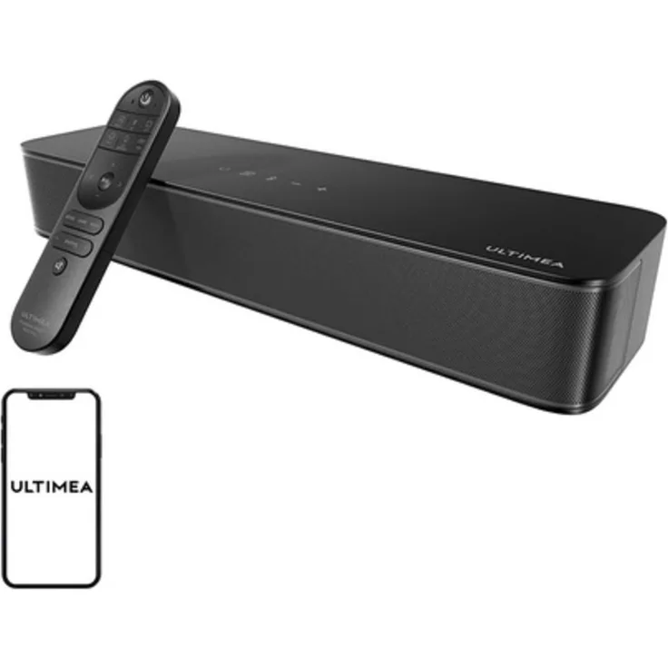 Ultimea Poseidon M20 Soundbar, kompakte Heimkino-Soundbar in mattem Anthrazit-Grau mit Touch-Bedienfeld und App-Steuerung