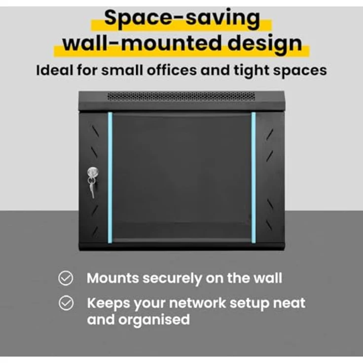 vidaXL Netzwerkschrank, Server-Zubehör mit Speicher, Schwarz 53 x 60 x 45 cm aus Stahl – Bild 5