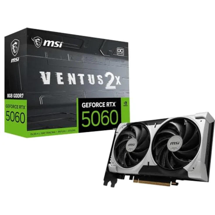 MSI RTX5060 VENTUS 2X OC V1, Next-Gen-Grafikkarte mit 8GB GDDR7, HDMI und 3xDP
