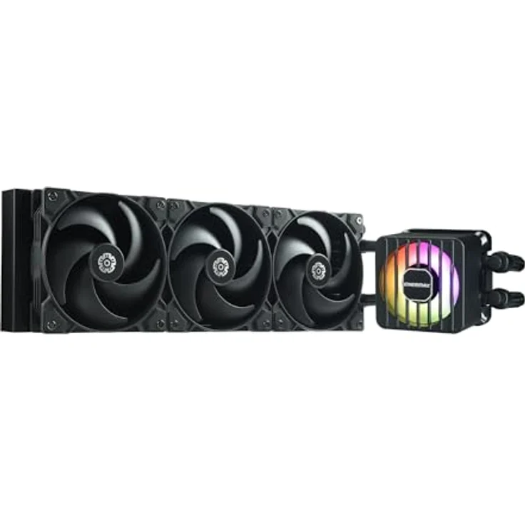ENERMAX LIQMAXFLO SR 360mm CPU AIO Liquid Cooler - Xtreme Dual Chamber PWM Pumpe, ARGB VRM Wasserblocklüfter, 370W+ TDP, schwarz – Bild 1