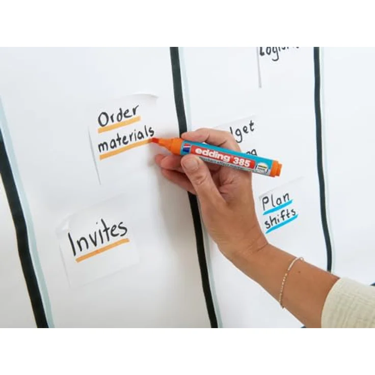 Edding Flipchartmarker effect 4-385010, Nachfüllbarer Pinselmarker für Flipchart-Papier, blau – Bild 6