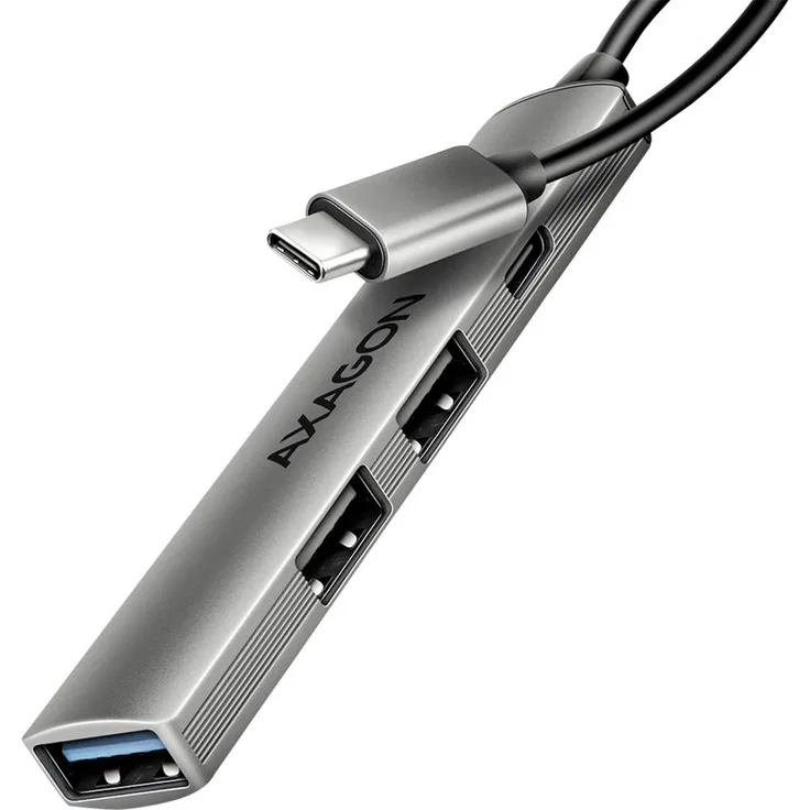 AXAGON HUE-STC USB-Hub, 4 Port USB-C® und USB-A 5 GBit/s, Silber