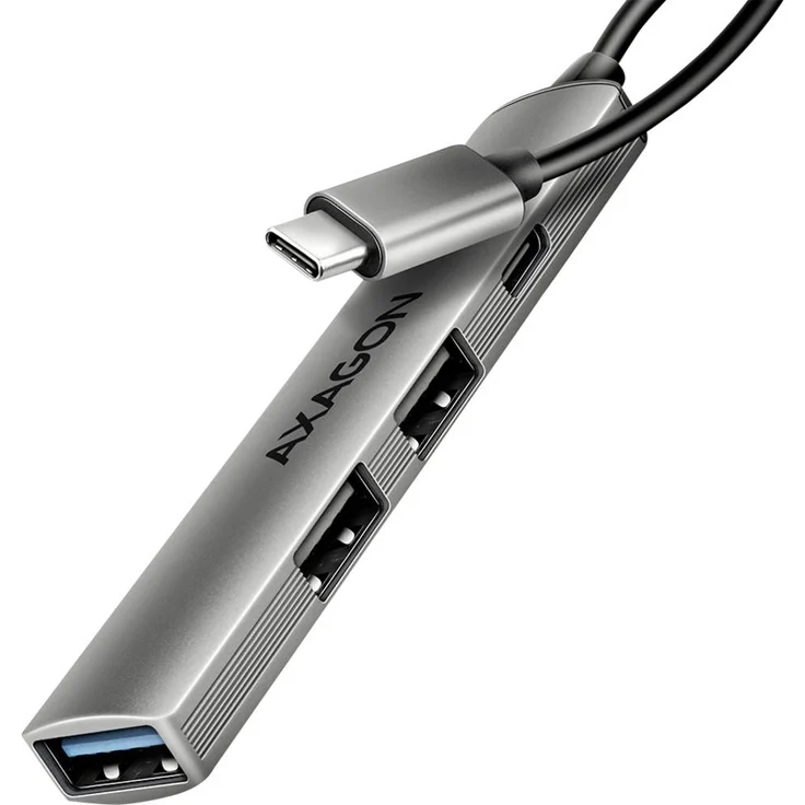 AXAGON HUE-STC USB-Hub, 4 Port USB-C® und USB-A 5 GBit/s, Silber