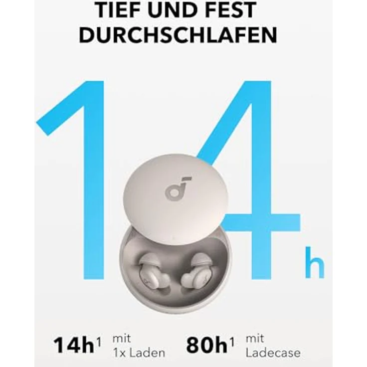 soundcore Sleep A20 Schlaf-Earbuds von Anker, Geräuschblockierung, Seitenschläfer, 80h Wiedergabe, Streaming-Inhalte via Bluetooth 5.3, Schlaf-Analyse, personalisierbare Weckfunktion – Bild 5