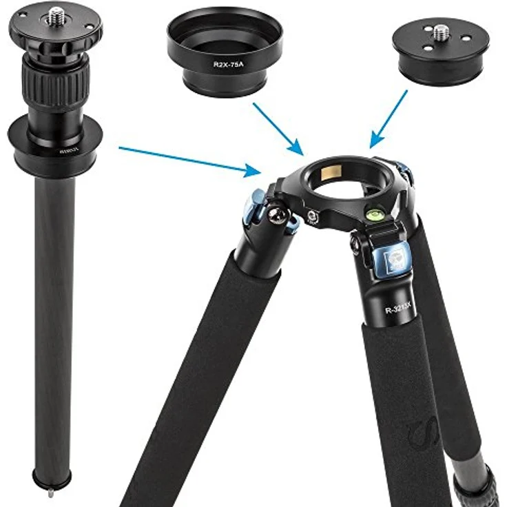 Sirui R-3213X Studio-Dreibeinstativ mit Mittelsäule und 75 mm Adapterhalbschale, 10x carbon – Bild 6