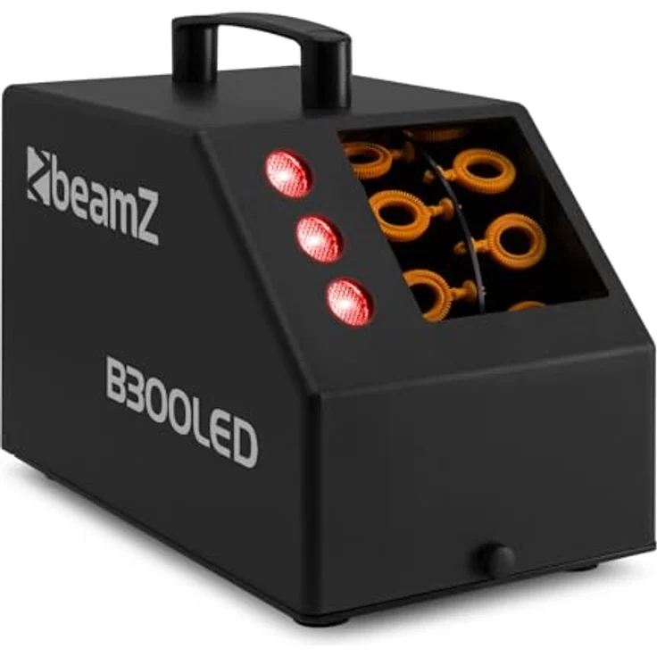 BeamZ B300 LED Seifenblasenmaschine, kabellose Fernbedienung, RGB Lichteffekt mit 3 x 3W LEDs, ABS-Kunststoff – Bild 1