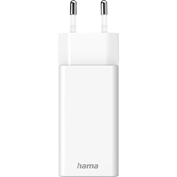 Hama Schnellladegerät, GaN, 1x USB-C PD, 1x USB-A QC, Mini-Ladegerät, 65 W, Weiß – Bild 2