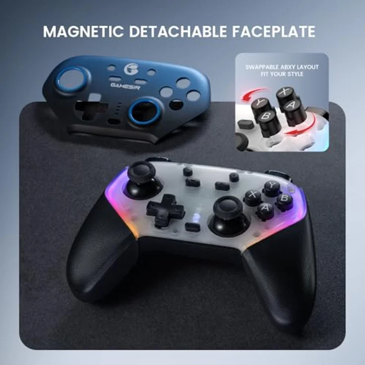 GameSir Super Nova, Multiplattform-Controller mit Ladestation, kabellos für Nintendo, Nachtblau – Bild 4