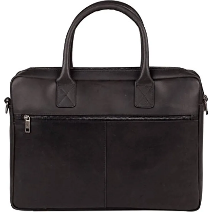 Burkely Vintage Taylor Aktentasche, 100% Leder, 40 cm mit Laptopfach, schwarz