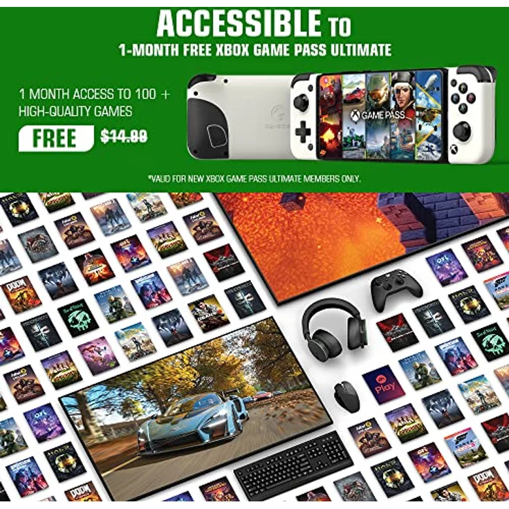 GameSir X2 Pro Mobile Game Controller für Android Type-C (100–179 mm), Handy-Controller für xCloud, Stadia, Luna, Apex, Diablo Immortal – 1 Monat Xbox Game Pass Ultimate – Passthrough Charging (weiß) – Bild 4