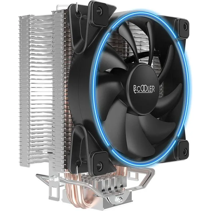 Pccooler GI-X3B Corona, CPU Kühler mit 3 Heatpipes und 120 mm blau leuchtendem Lüfter, 148 mm Höhe, kompatibel mit Intel und AMD