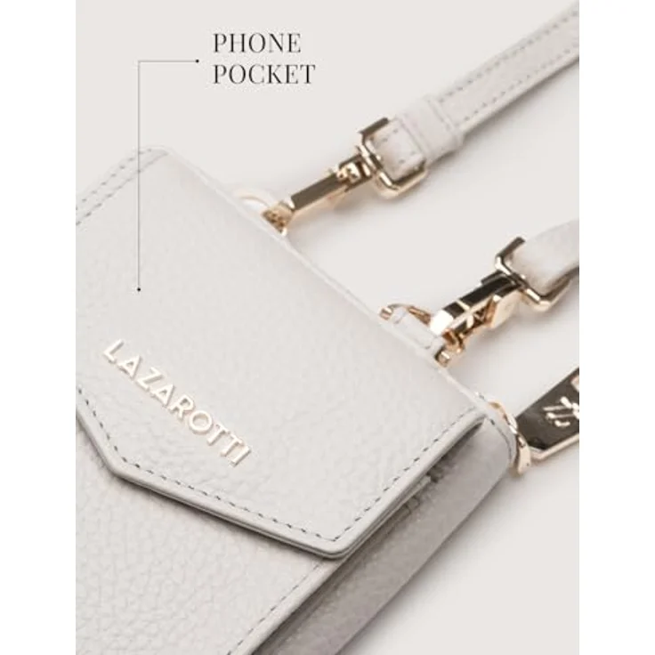 Lazarotti Bologna Leather Smartphone-Hülle, Leder mit 16 Kreditkartenfächern, schwarz – Bild 6