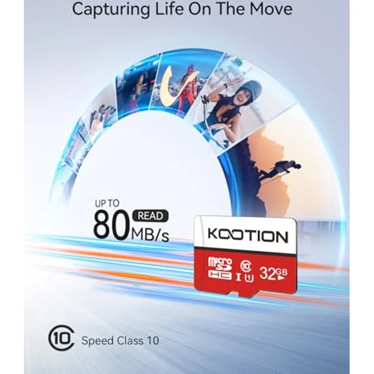 KOOTION Micro SD Karte 32GB Class 10 5er Pack, UHS-I A1 U1, hohe Lesegeschwindigkeit, wasserbeständig, bunt – Bild 2