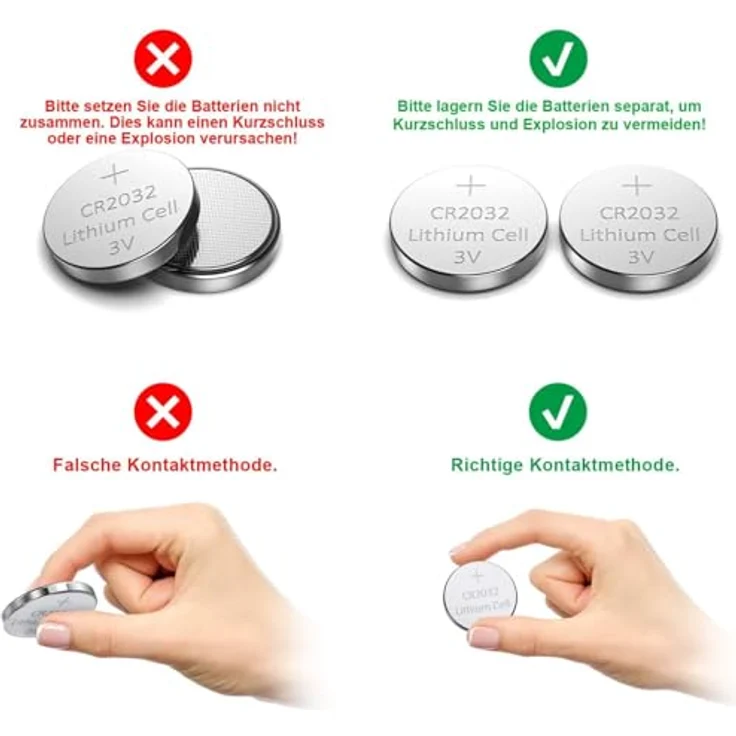 GutAlkaLi CR2032 Lithium Knopfzellen, 20 Stück 3V Hochkapazität 240 mAh für Uhren und Elektronik – Bild 3