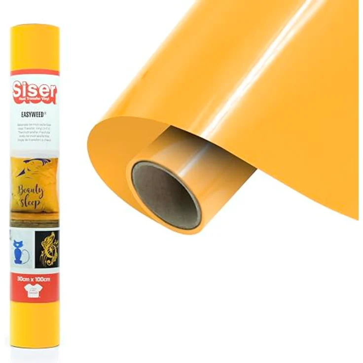 Siser Transferfolie, PVC-frei für Cad-Cut® Anwendungen, Schnittbreite 30 cm, gelb, hohe Waschbeständigkeit – Bild 1