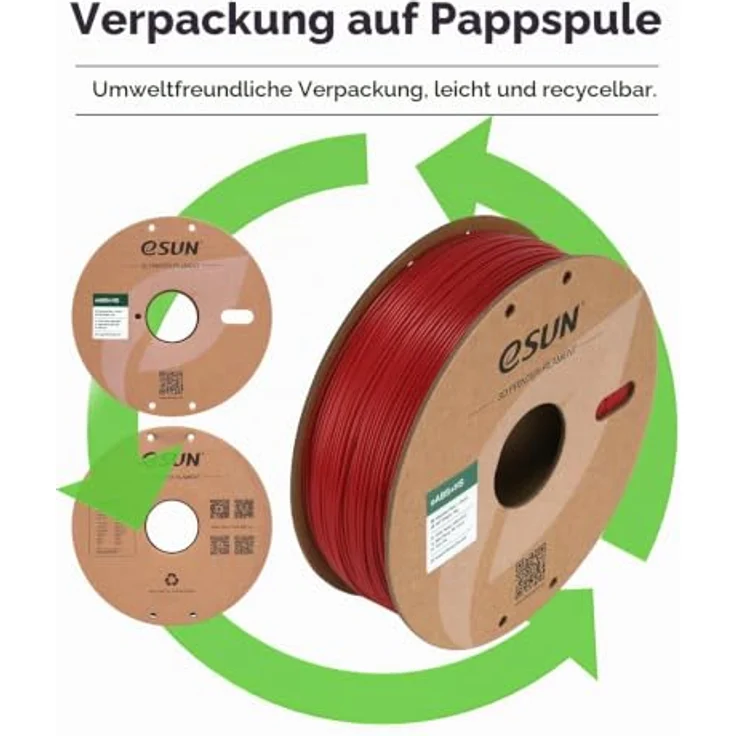 eSUN ABS+HS Filament 1.75mm, Hochgeschwindigkeits ABS+ in Feuerrot, 1KG mit verbesserter Zwischenschichtbindung und hoher Wärmebeständigkeit – Bild 5