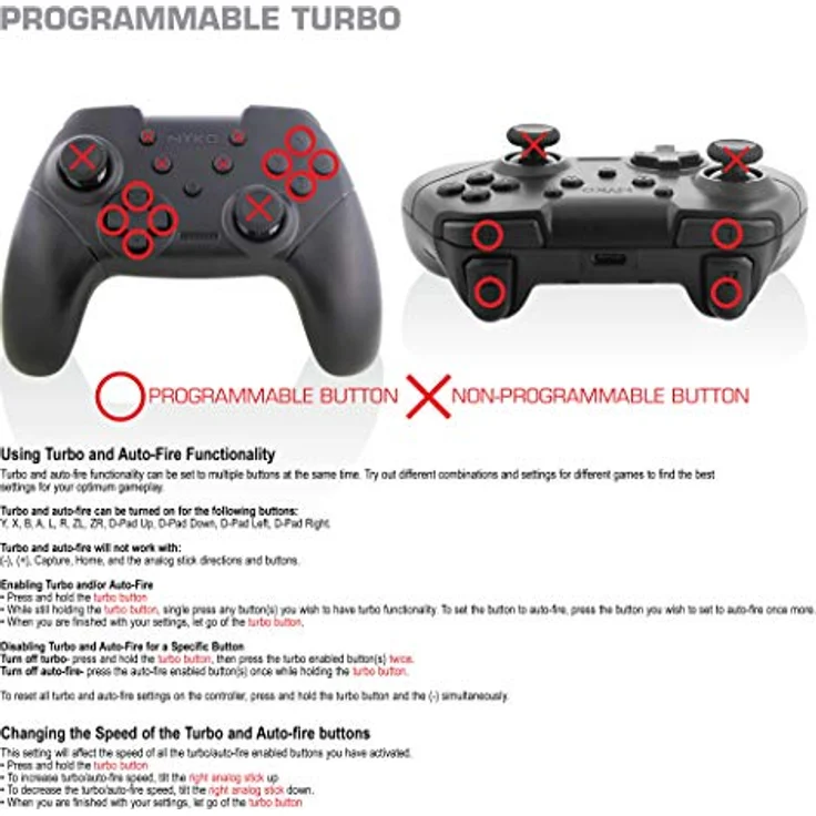 Nyko Mini Wireless Core Controller, kabelloser Gamepad für Nintendo Switch und PC, schwarz – Bild 4