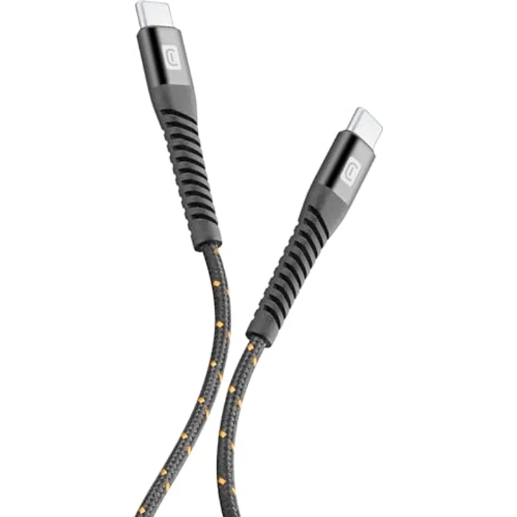 Cellular Line Tetra Force Cable USB-C auf USB-C, 1,2 m, schwarz – Bild 1