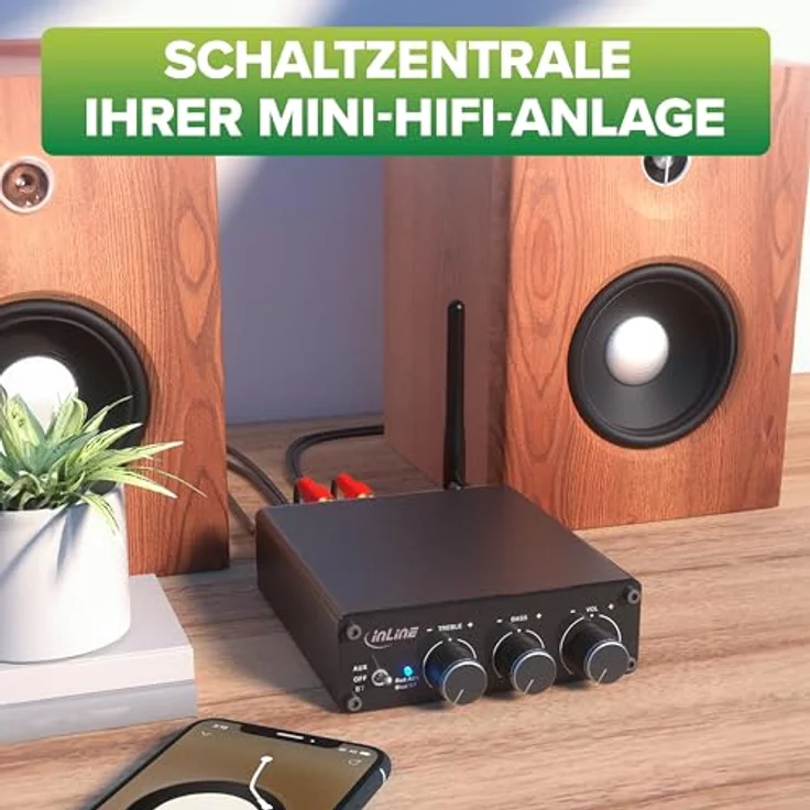 InLine® Bluetooth 5.3 Audio Receiver, 96 Watt Verstärker mit aptX HD, schwarz – Bild 3