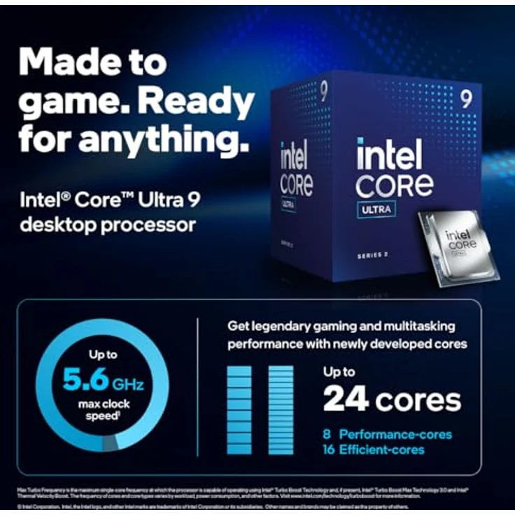 Intel Core Ultra 9 285 CPU, 24 Kerne, 5,6 GHz, Sockel 1851 (Arrow Lake) - boxed, ohne Kühler – Bild 3