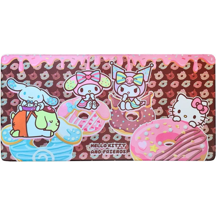 Sakami Merchandise Gaming Mauspad Sanrio Pink Black XXL, offizielles Mousepad 80 x 40 cm mit Hello Kitty & Friends Design