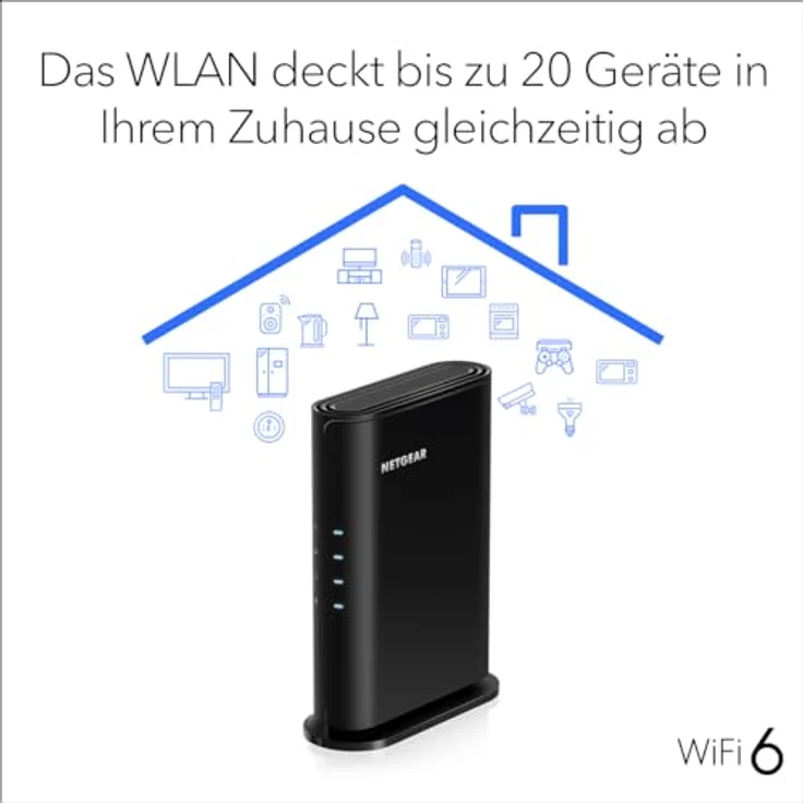 Netgear Nighthawk RAX9 AX1800 WiFi 6 Router, Dual-Band mit 5 RJ-45 Anschlüssen, schwarz – Bild 5