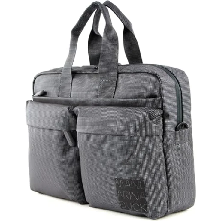 Mandarina Duck District Briefcase KPC01, Aktentasche aus strapazierfähigem Polyester mit Organizer für Laptop und Tablet, grau – Bild 2