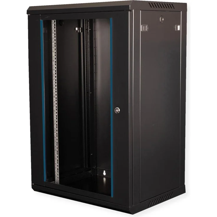 Value 19-Zoll Wandgehäuse 18HE 600x450mm, Bausatz, schwarzer Serverschrank für Netzwerk- und Serverkomponenten