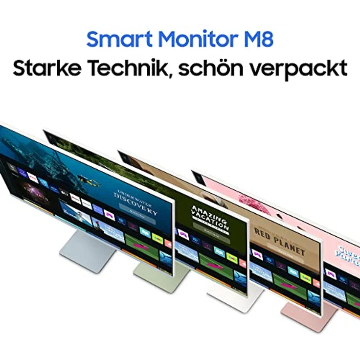 Samsung M8 Smart Monitor S32BM801UU, 32 Zoll, VA-Panel, Bildschirm mit Lautsprechern, 4K UHD-Auflösung, Bildwiederholrate 60 Hz, 3-seitig fast rahmenloses Design, inkl. Fernbedienung und Webcam, Weiß – Bild 4