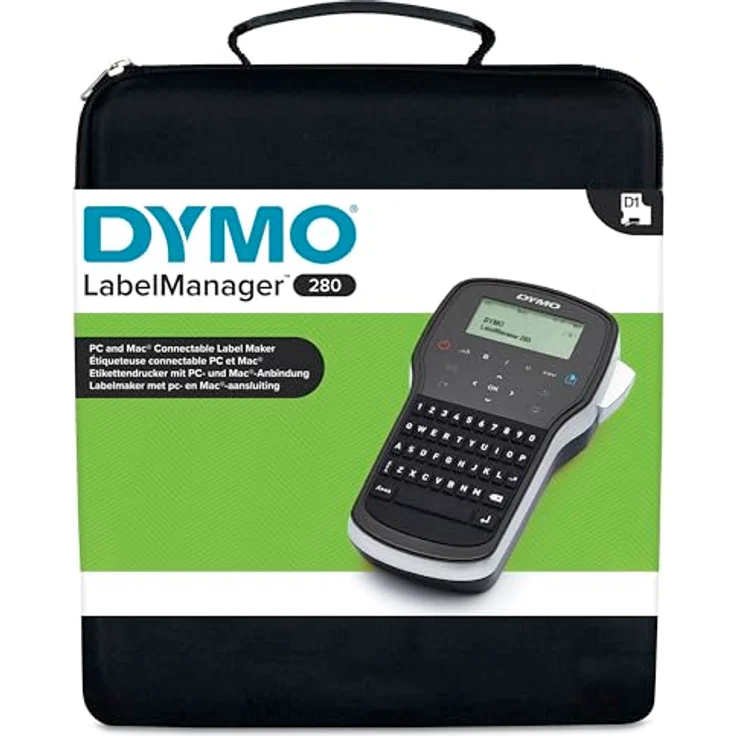 DYMO LabelManager 280 Wiederaufladbares Handheld-Etikettendrucker-Set, QWERTY-Tastatur, mit 2 Rollen D1-Etiketten und Tragetasche – Bild 8