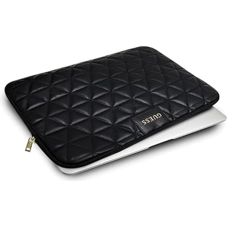 Guess Quilted Computer Sleeve Computerhülle 13" Notebook Hülle, schwarz – Bild 4