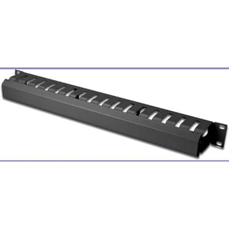 DIGITUS Kabelmanagement-Käfig - 1HE - Rangier-Panel - 19-Zoll - Kabel-Durchführung - Abnehmbare Blende - Schwarz – Bild 4