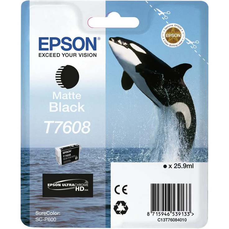 Epson C13T76084N10, Original Tintenpatrone Bunt mit matte Hinterseite, 25,9 ml