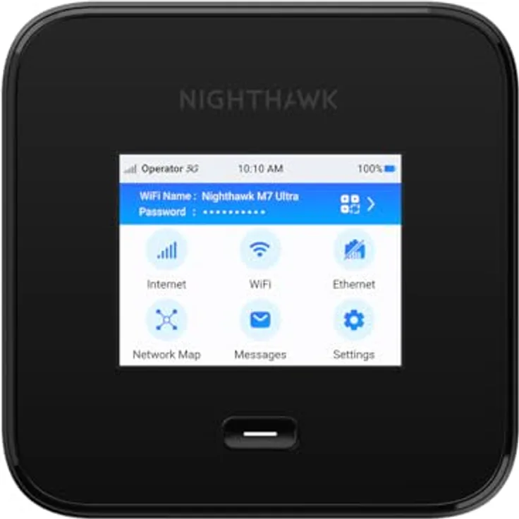 Netgear Nighthawk M7 Pro 5G WiFi 7 Mobile Router, kompakter Hotspot mit RJ-45 und USB Typ C, Schwarz