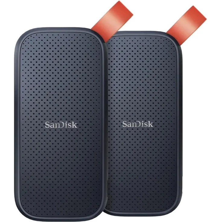 SanDisk Portable SSD 2TB Duo Pack, Externe SSD mit 4TB Speicher, 800 MB/s Lesegeschwindigkeit, robustes Design mit Sturzschutz
