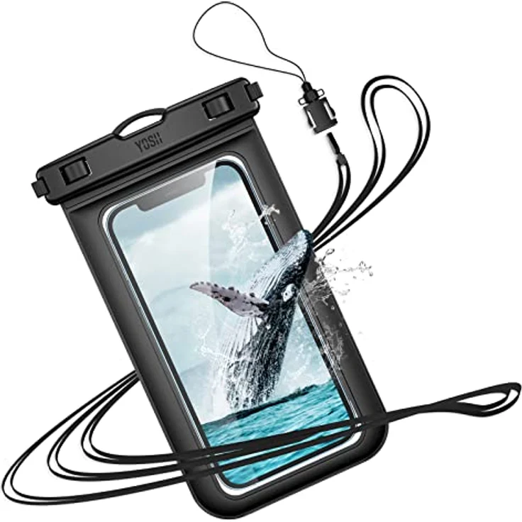 YOSH wasserdichte Handyhülle 6,8 Zoll, Unterwasser Handyhülle für Schwimmen, IPX8 Wasserfeste Handyhülle Kompatibel mit iPhone 14 13 12 11 (Schwarz) – Bild 1